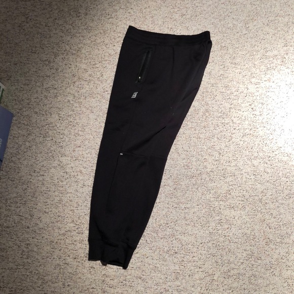 Men’s Black Jogger Pants with Zipper Pockets - Picture 2 of 3